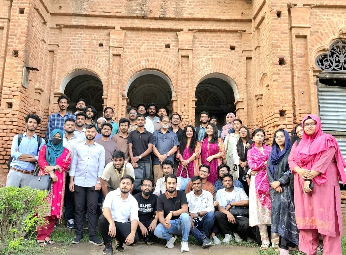Department of Architecture students on a heritage site study tour in Sonargaon